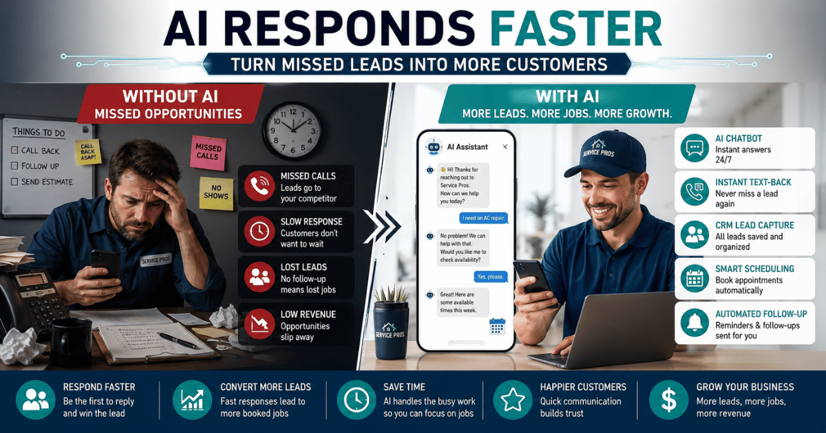 AI customer communication tools helping local service businesses automate lead response and follow-up workflows
